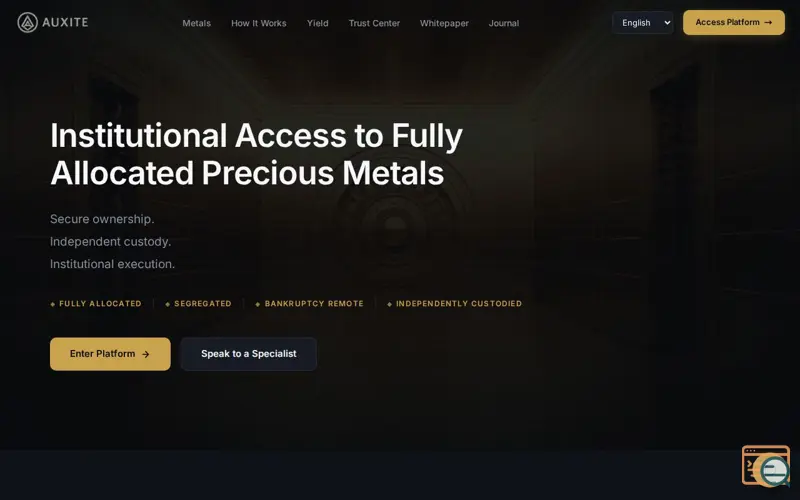 Screenshot of Auxite Vault