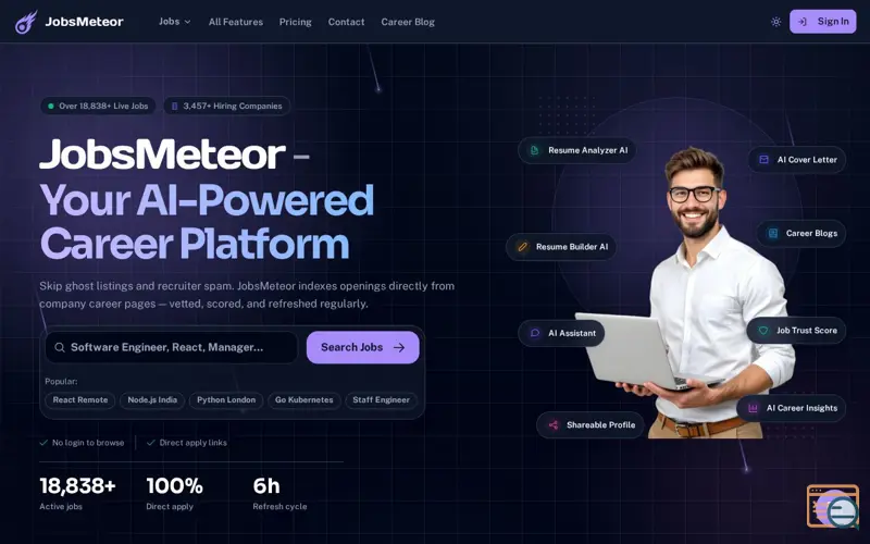 Screenshot of JobsMeteor