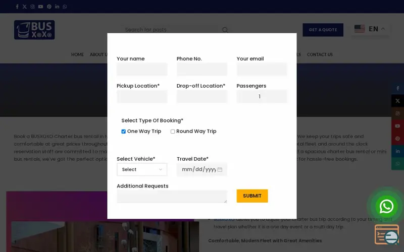 Screenshot of New York Charter Bus Rental 