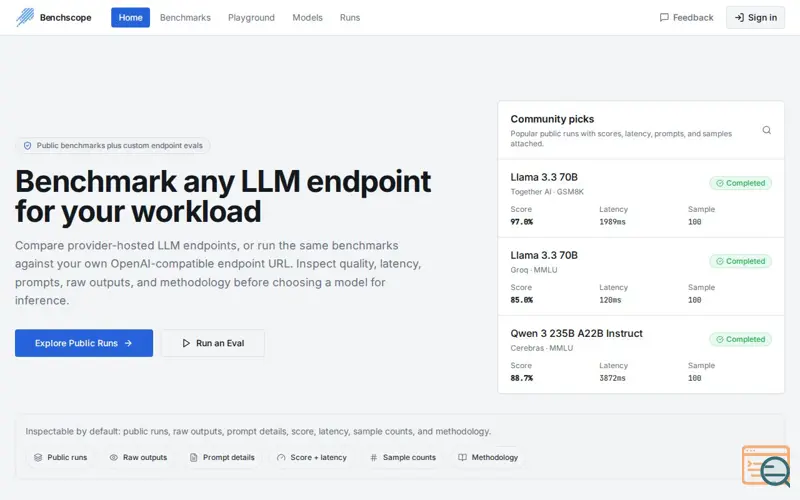 Screenshot of Benchscope