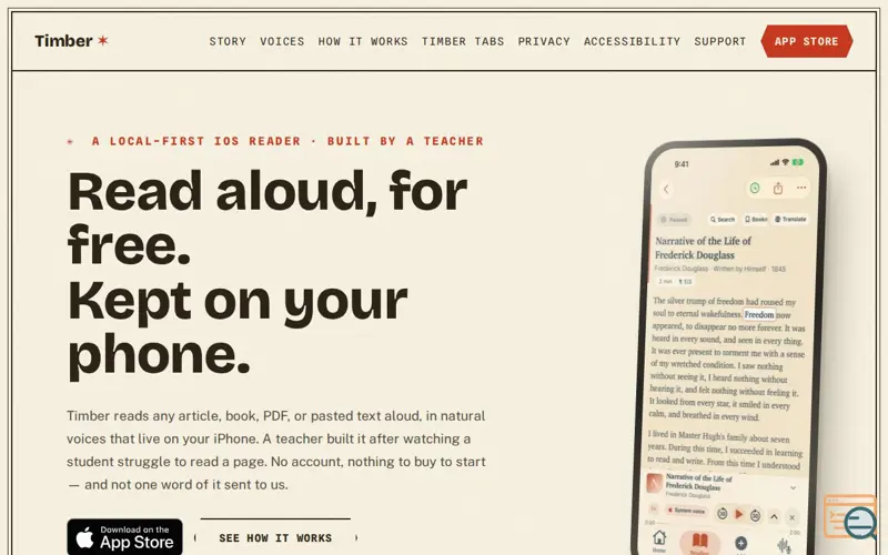 Screenshot of Timberreader