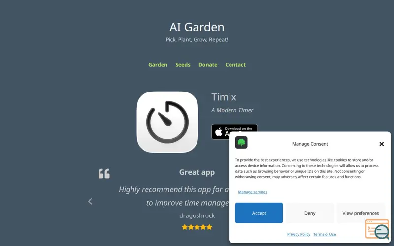 Screenshot of Timix