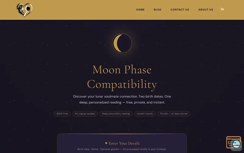 Screenshot of https://moon-phase-compatibility.com