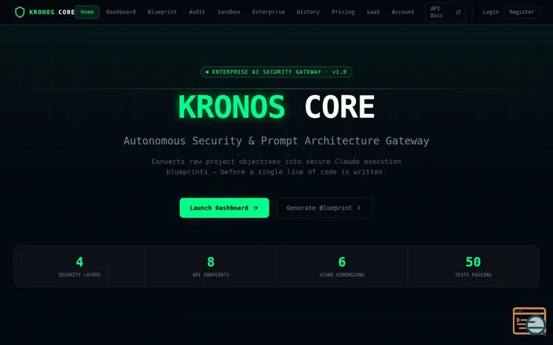 Screenshot of KRONOS CORE