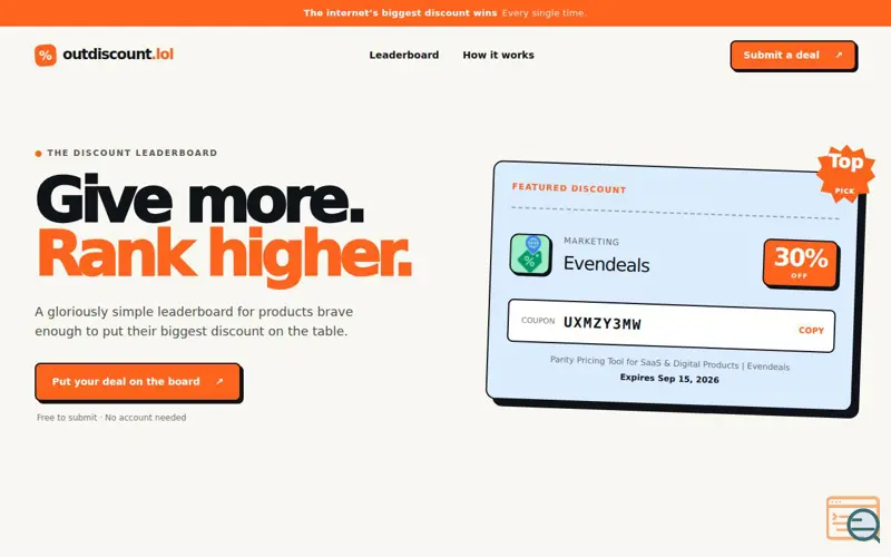 Screenshot of Outdiscount