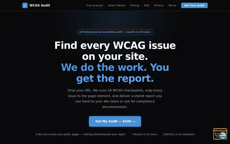 Screenshot of Accessibility Audit — WCAG Compliance