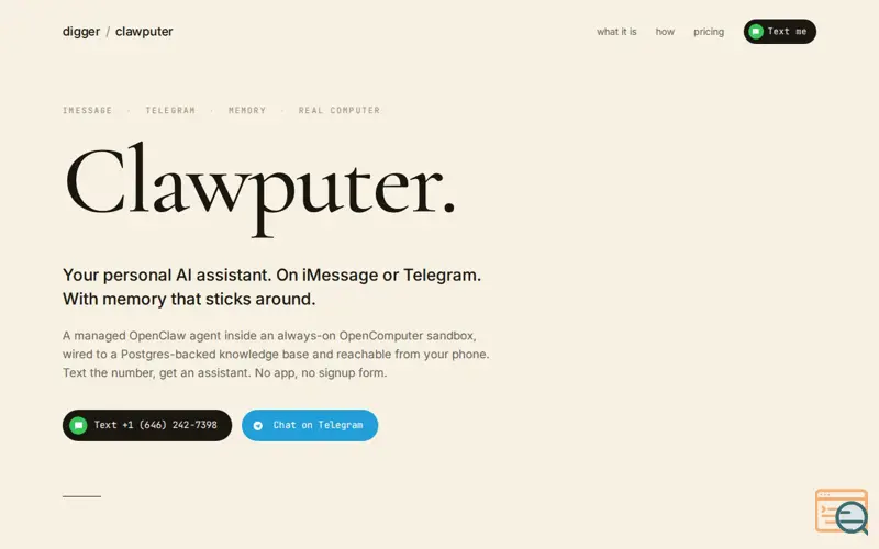 Screenshot of Clawputer