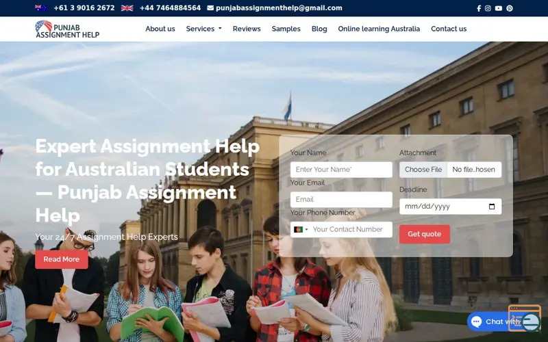 Screenshot of Punjab assignment help