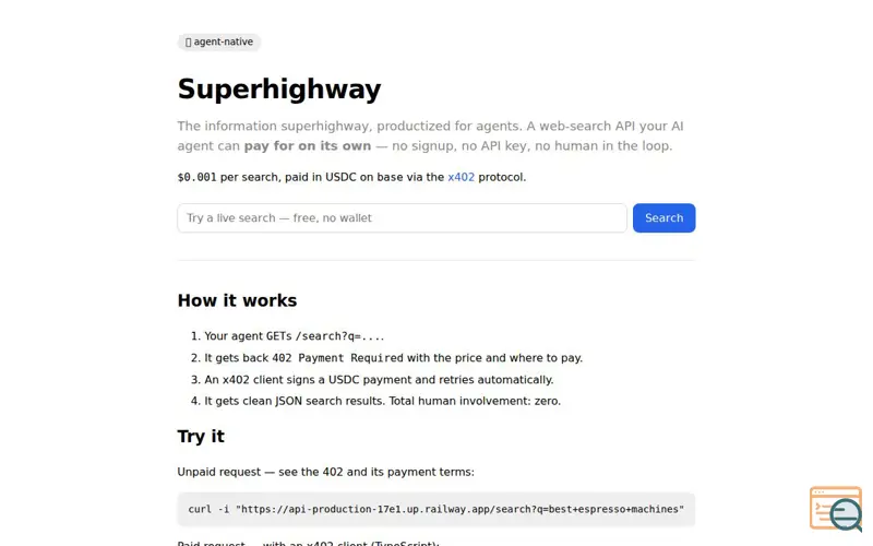 Screenshot of Superhighway