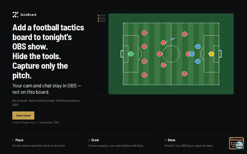 Screenshot of ZoneBoard for OBS