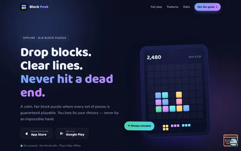 Screenshot of Block Peak