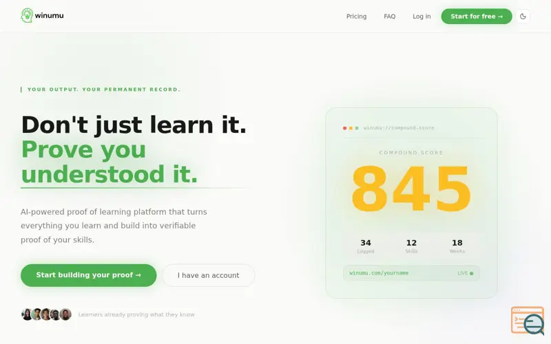 Screenshot of Winumu, a launch using HarmonWeb
