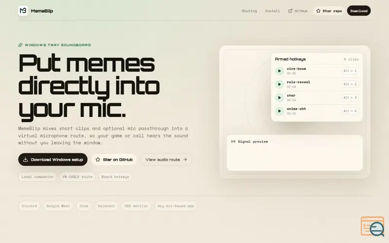Screenshot of MemeBlip — Soundboard for Chaos