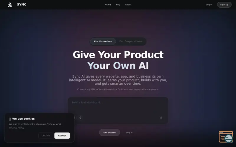 Screenshot of Sync AI