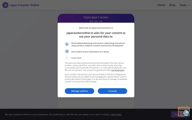 Screenshot of Free Japa Counter Online