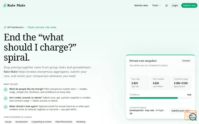 Screenshot of Rate Mate