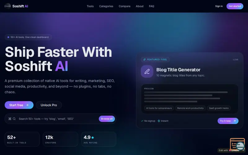 Screenshot of Soshift-Ai