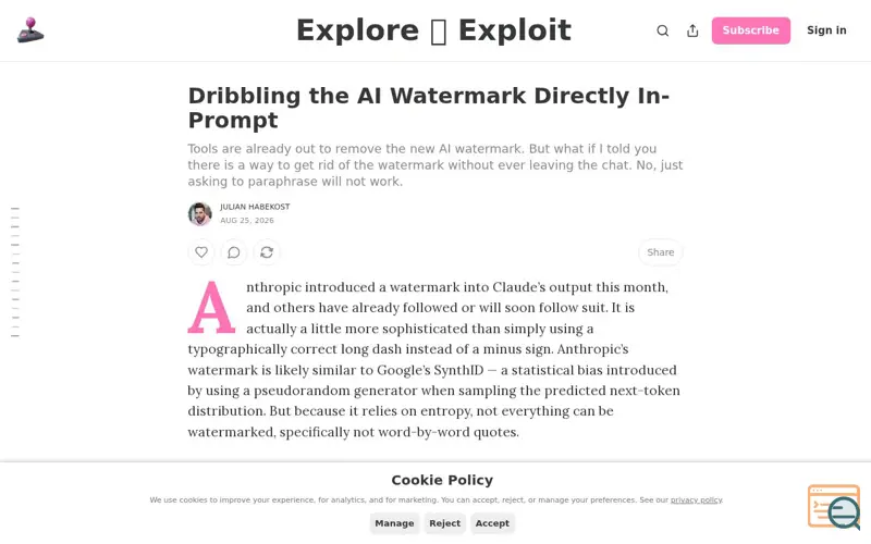 Screenshot of Explore-exploit