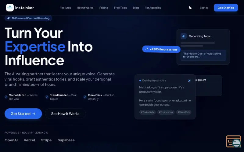 Screenshot of InstaInker