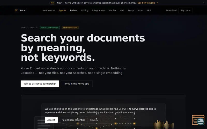 Screenshot of Korvo