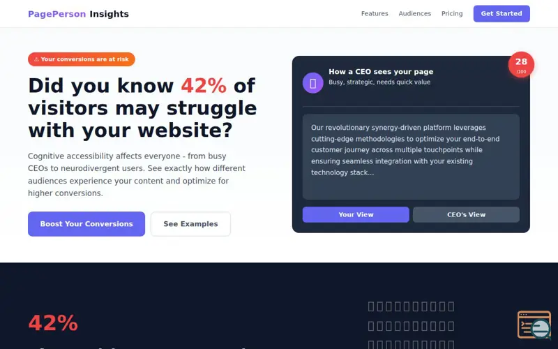 Screenshot of PagePerson Insights
