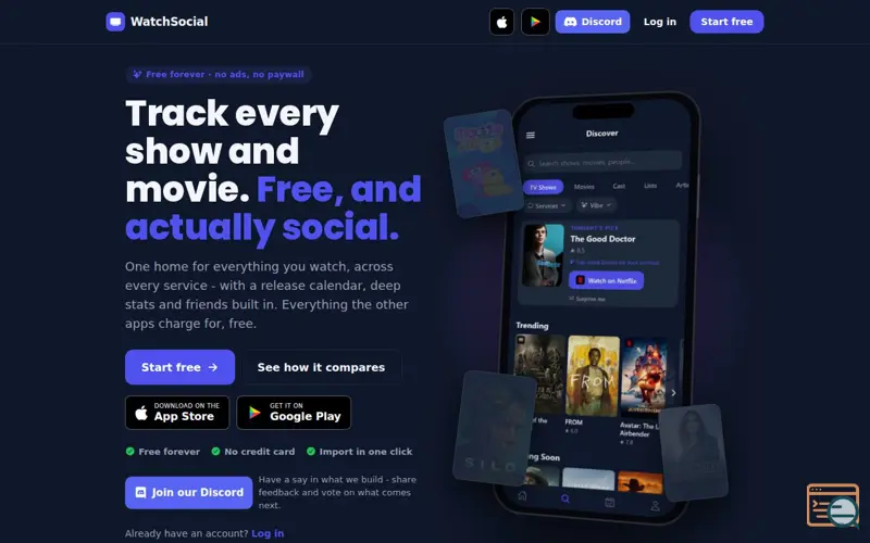 Screenshot of WatchSocial, a launch using Bluesky