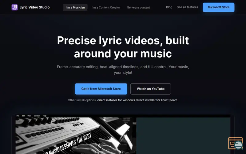 Screenshot of Lyric Video Studio