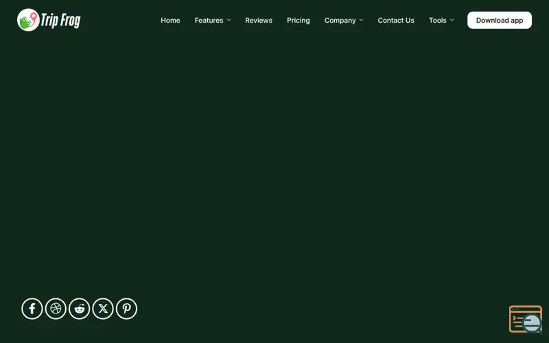 Screenshot of TripFrog App