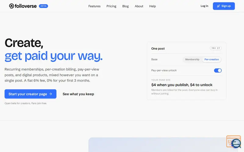 Screenshot of Folloverse