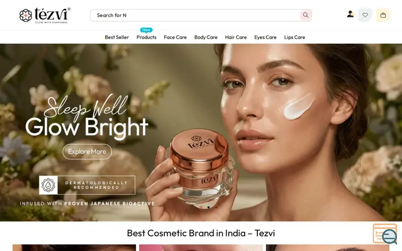 Screenshot of Tezvi, a launch using Instafeed