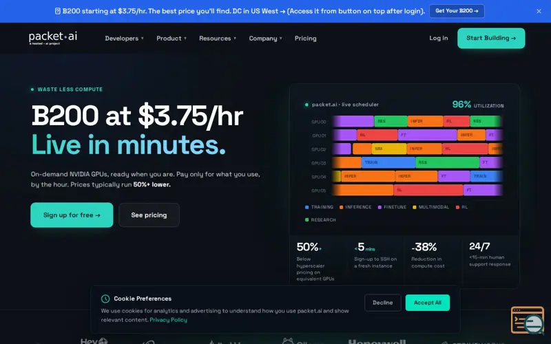 Screenshot of Packet.ai