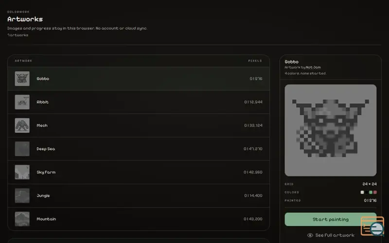 Screenshot of Colorwork
