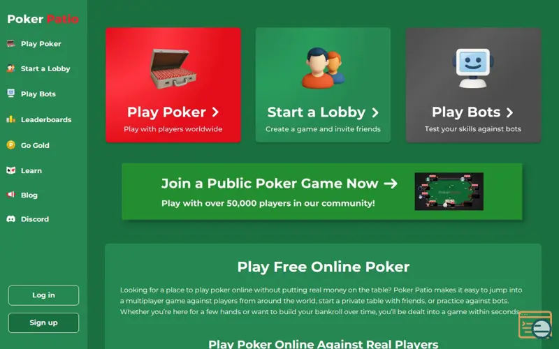 Screenshot of Poker Patio - Play Free Poker