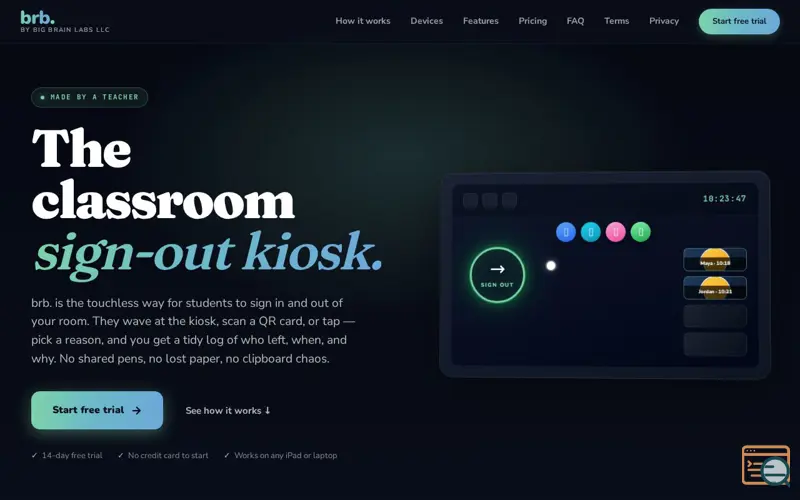 Screenshot of brb.