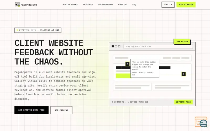 Screenshot of PageApprove
