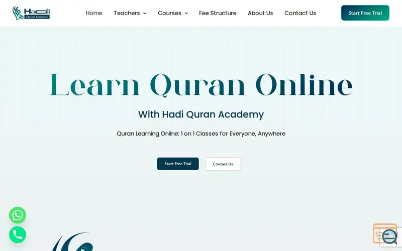 Screenshot of Hadi Quran Academy