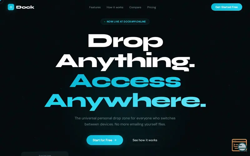 Screenshot of Dock - Your Universal Drop Space