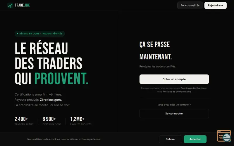 Screenshot of TradeLink 
