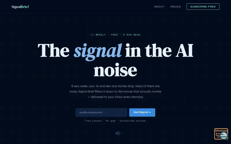 Screenshot of Signal Brief