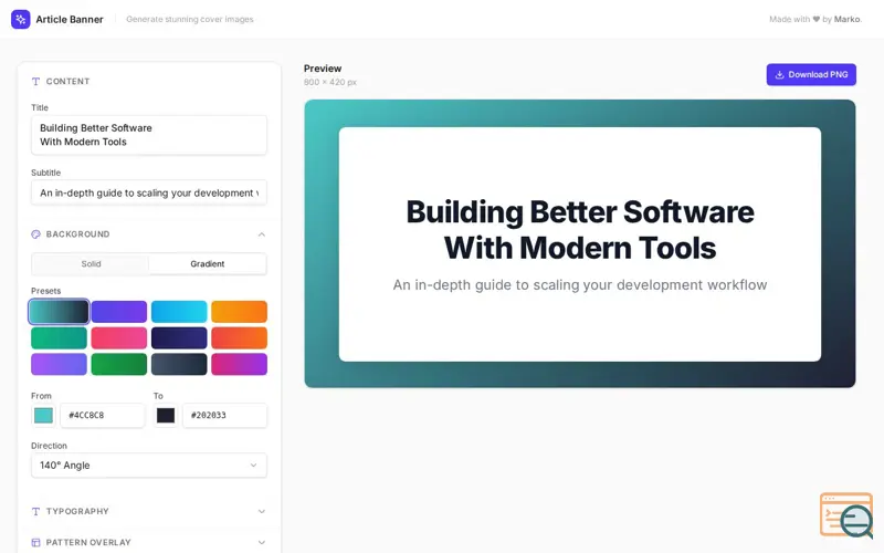 Screenshot of Article Banner Generator