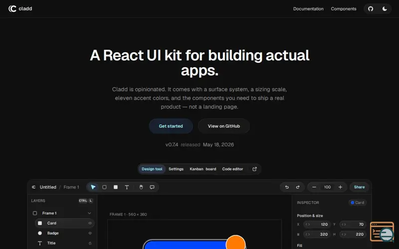 Screenshot of Cladd