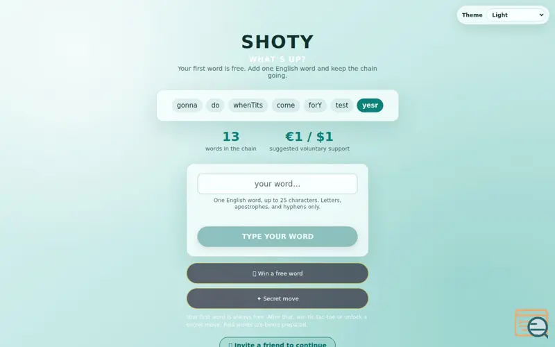 Screenshot of SHOTY?, a launch using Ukraine.com.ua