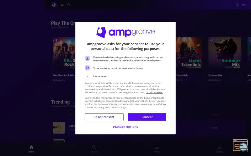 Screenshot of ampgroove