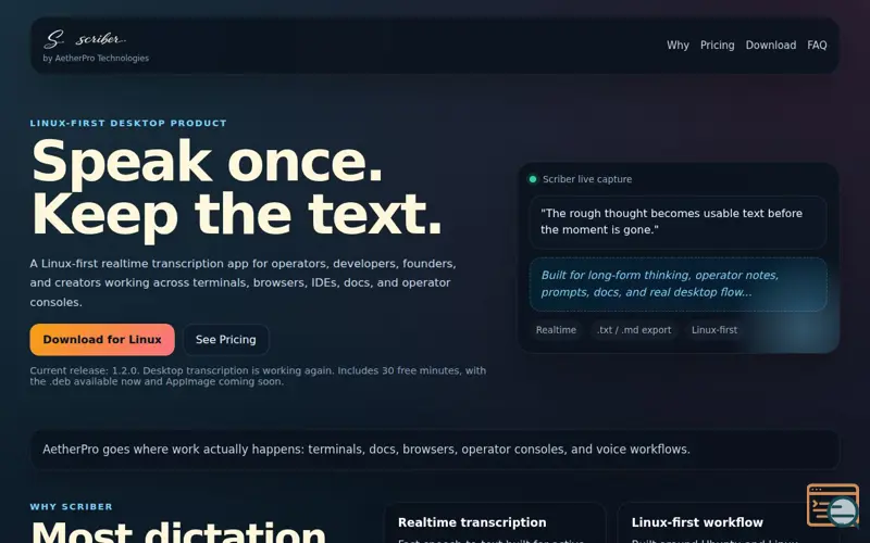 Screenshot of Scriber