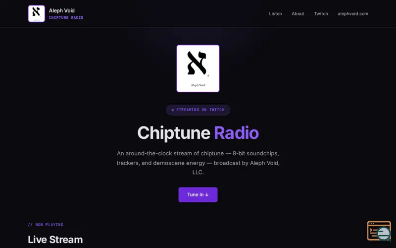 Screenshot of Chiptune Radio