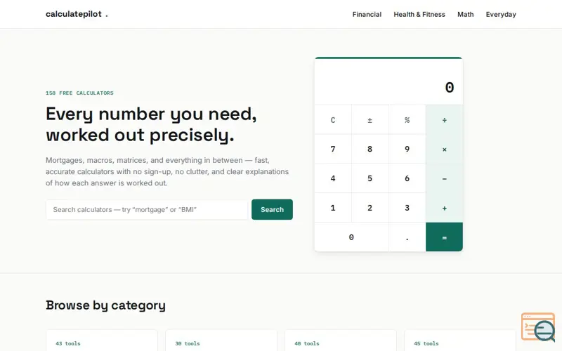 Screenshot of CalculatePilot