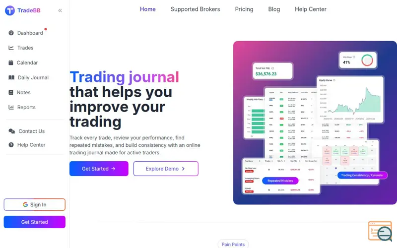 Screenshot of TradeBB