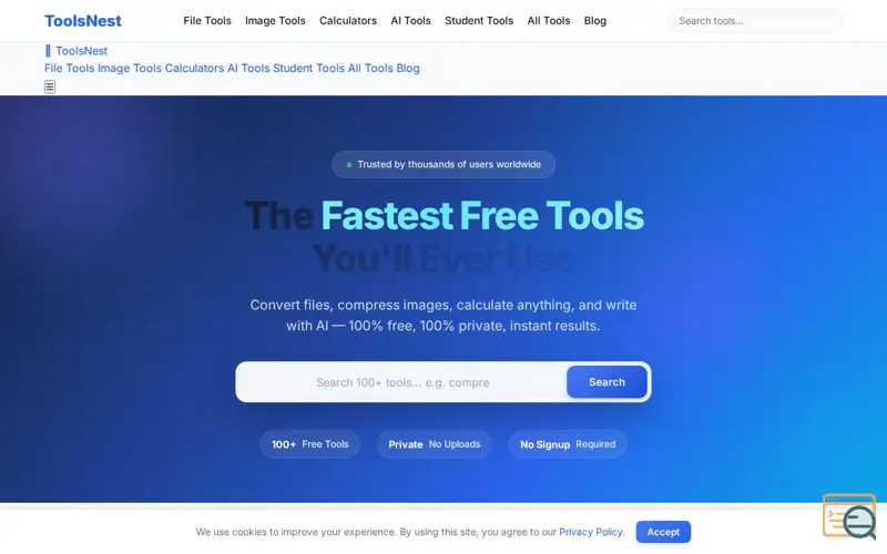 Screenshot of ToolsNest