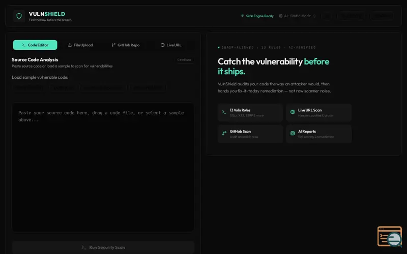 Screenshot of VulnShield
