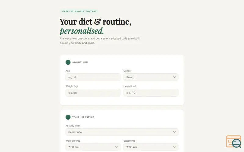 Screenshot of FitPlan